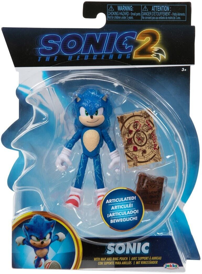 SONIC 2 THE HEDGEHOG ACTION FIGURE W/MAP