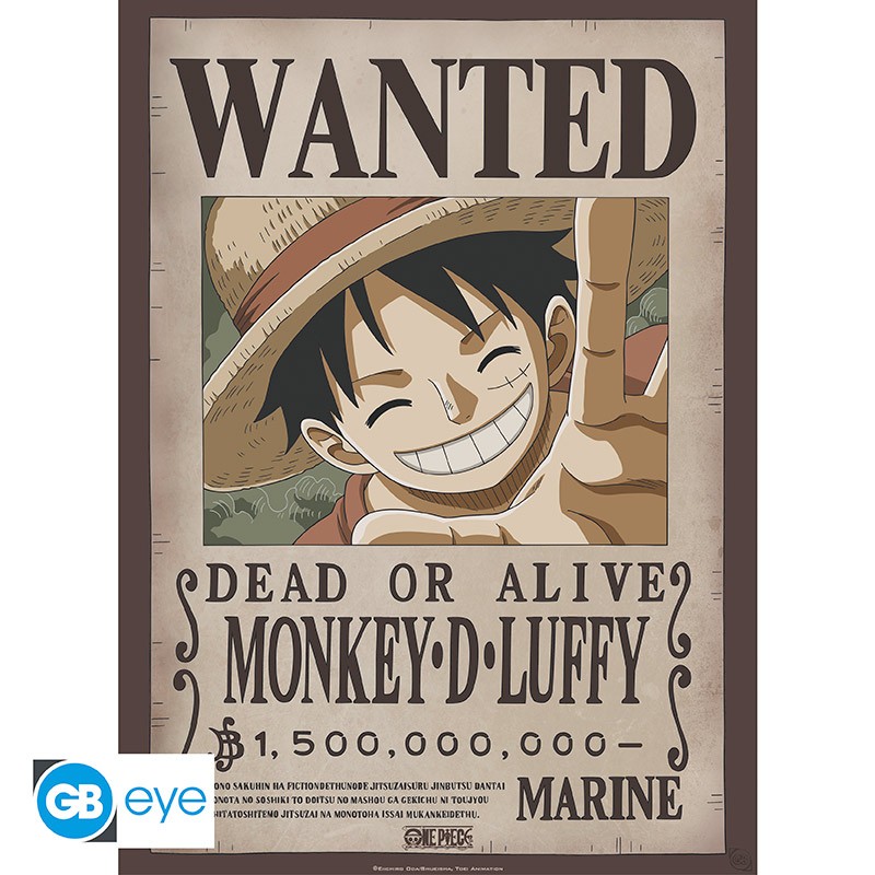 ONE PIECE POSTER WANTED LUFFY (52X38)
