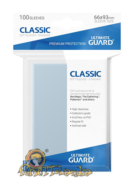ULTIMATE GUARD CLASSIC SOFT SLEEVES STANDARD SIZE TRANSPARENT (100)