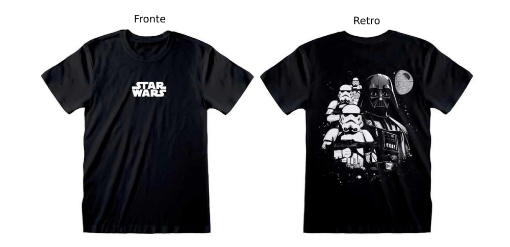 STAR WARS T-SHIRT COLLAGE - FRONT & BACK (M)