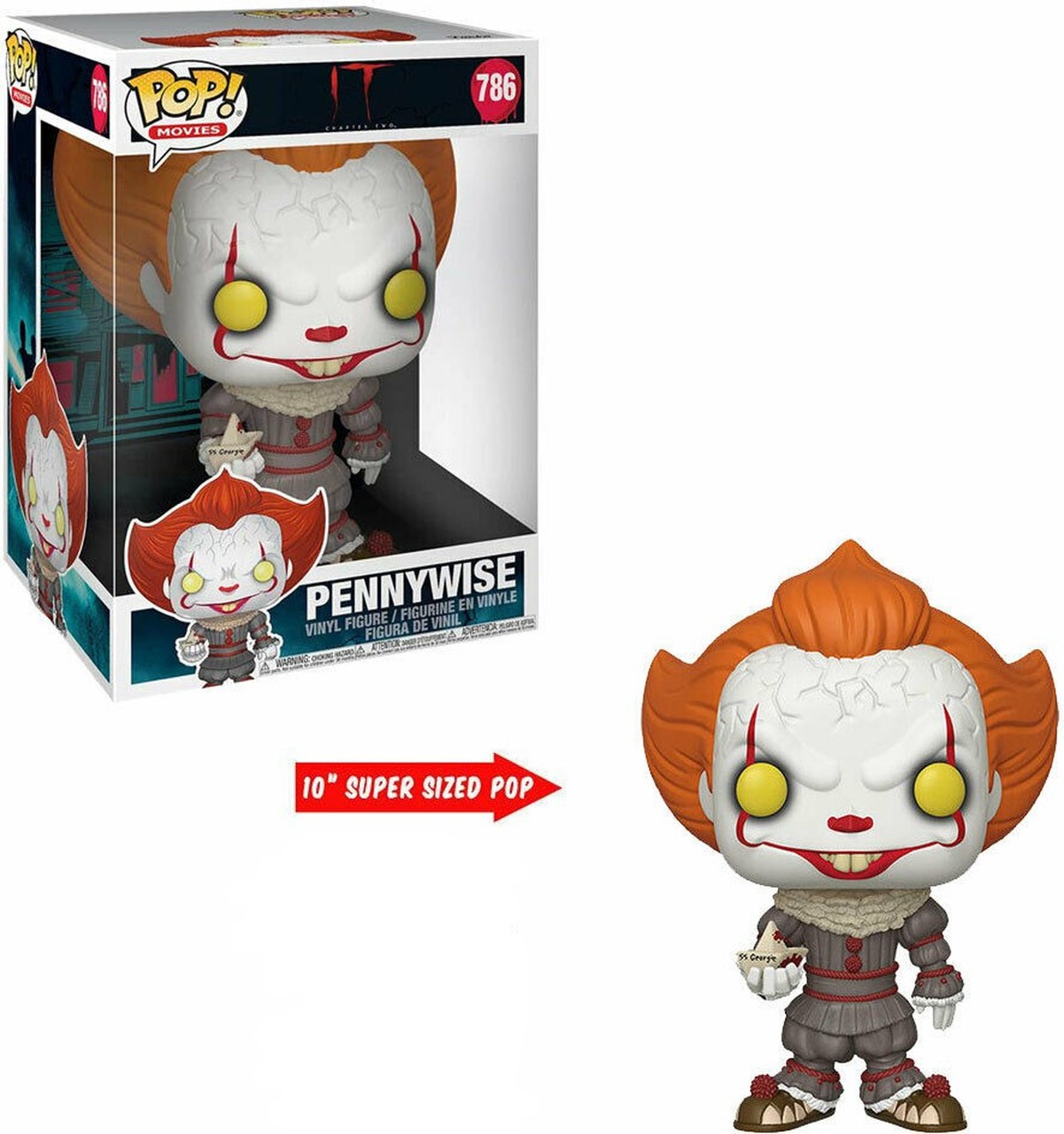 POP! MOVIES #786 PVC IT 2017 PENNYWISE W/BOAT 25 CM