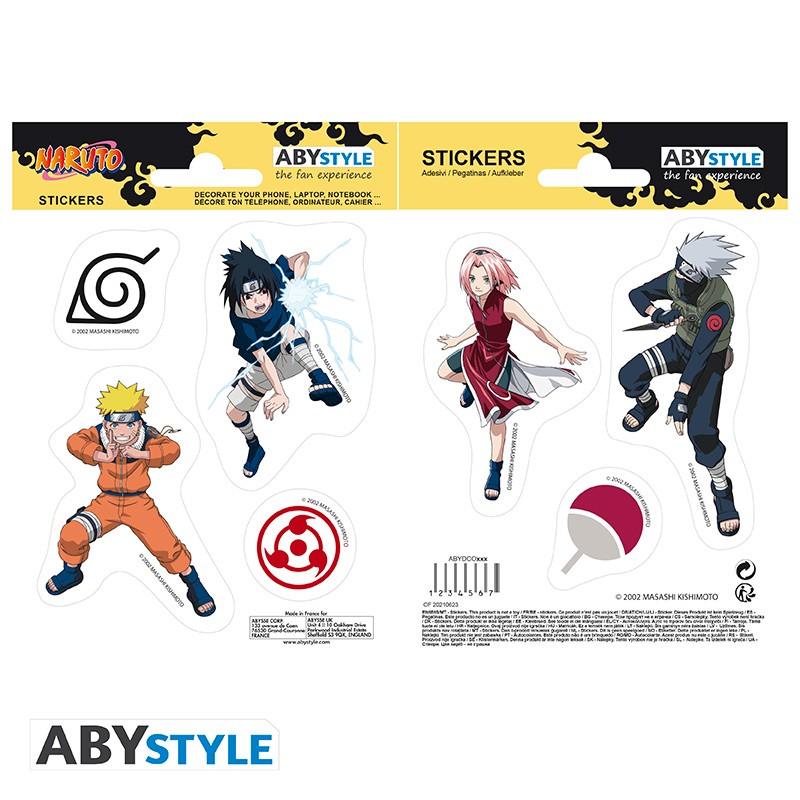 NARUTO STICKERS 16X11CM/ 2 SHEETS TEAM 7