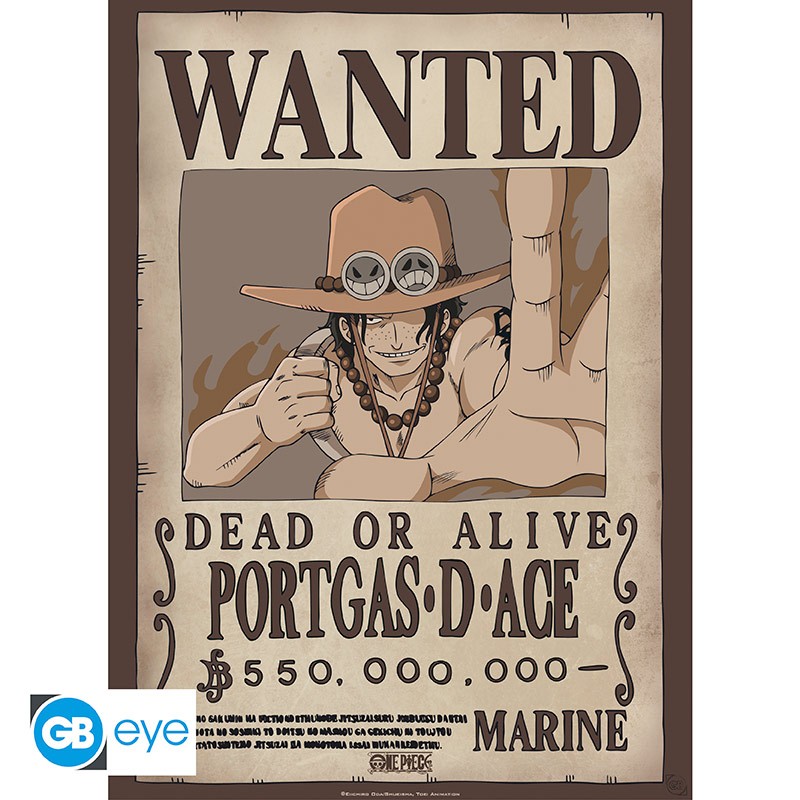 ONE PIECE POSTER WANTED ACE (52X38)
