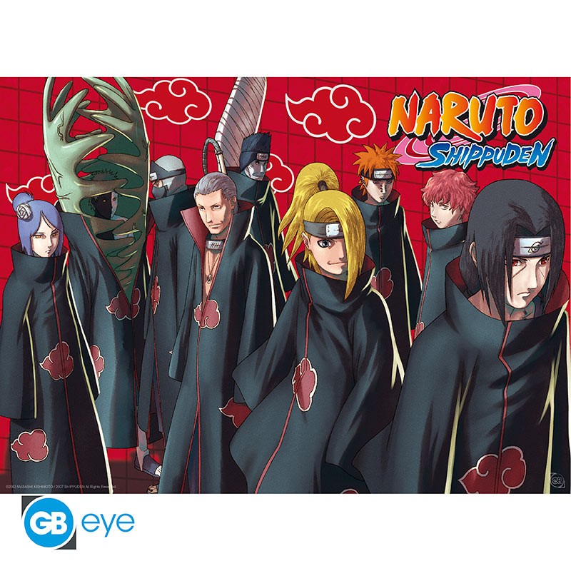 NARUTO SHIPPUDEN POSTER CHIBI AKATSUKI RED (52X38)