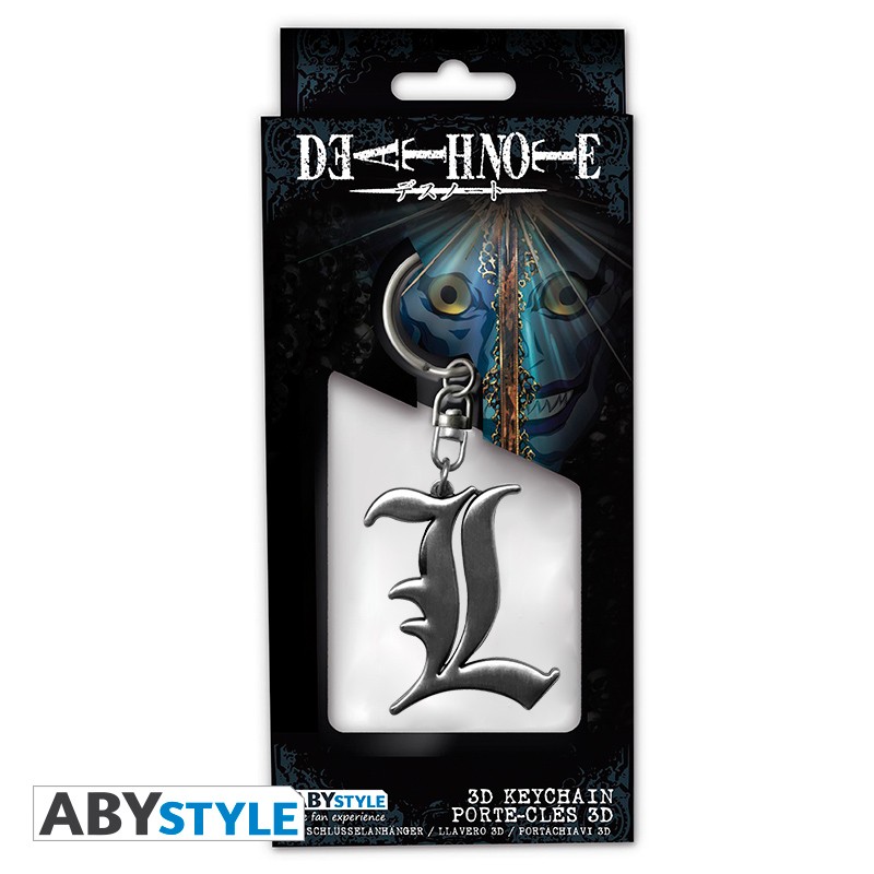 DEATH NOTE KEYCHAIN 3D 'L SYMBOL' ELLE