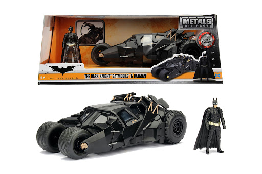 BATMAN DIECAST 1/24 THE DARK KNIGHT BATMOBILE W/FIGURE