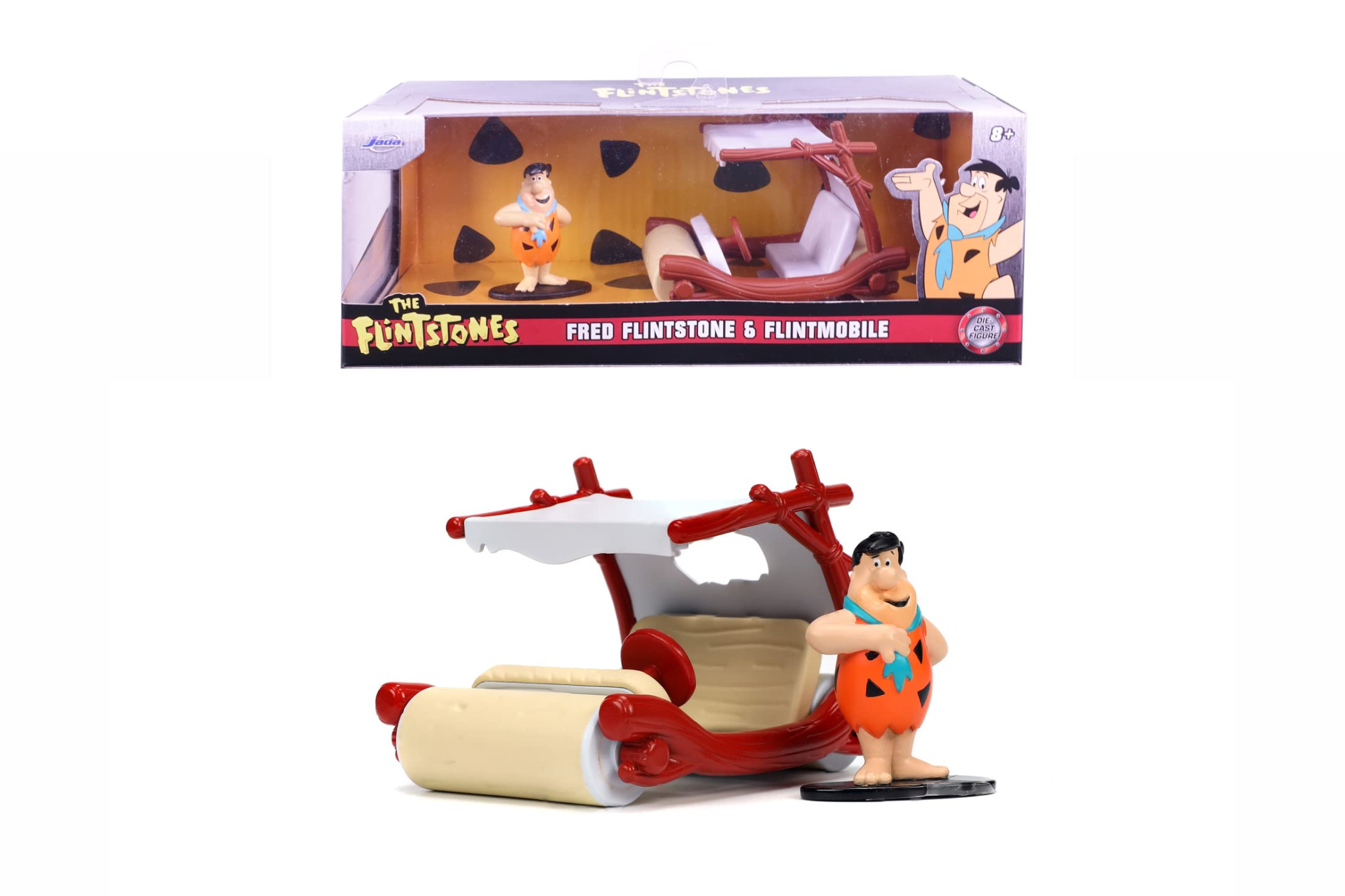 FLINTSTONES (THE): JADA TOYS - FRED FLINTSTONE FAMILY CAR 1:32 CON PERSONAGGIO