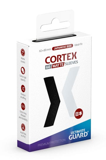 ULTIMATE GUARD CORTEX SLEEVES MATTE JAPANESE SIZE (60) - BLACK