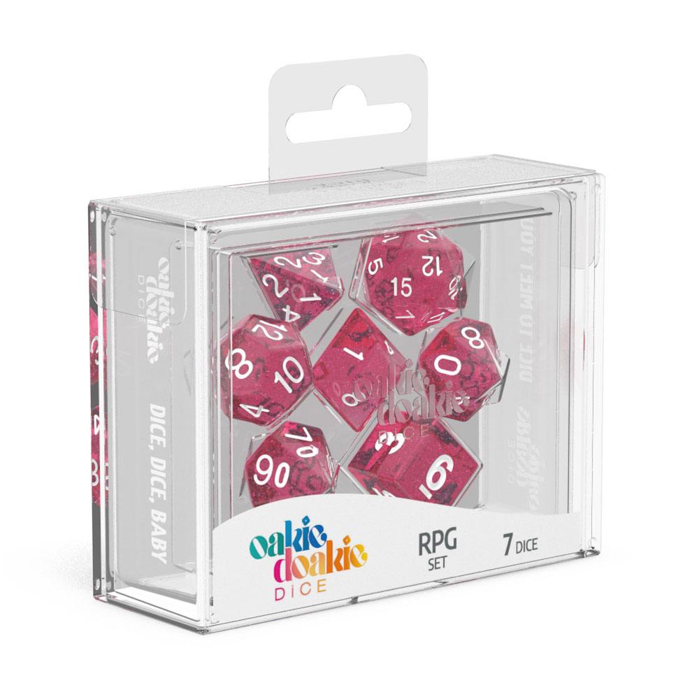 OAKIE DOAKIE DICE RPG SET SPECKLED - PINK (7 DADI)