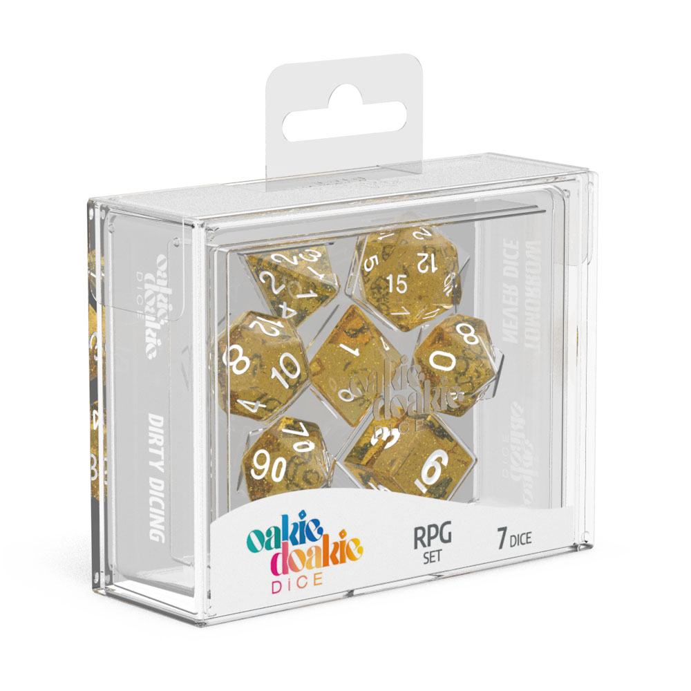 OAKIE DOAKIE DICE RPG SET SPECKLED - ORANGE (7 DADI)