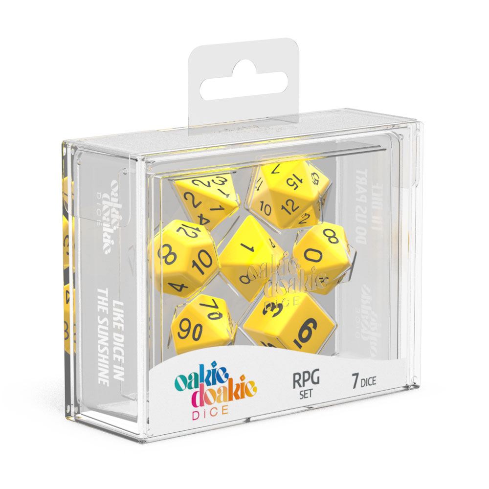 OAKIE DOAKIE DICE RPG SET SOLID - YELLOW (7 DADI)