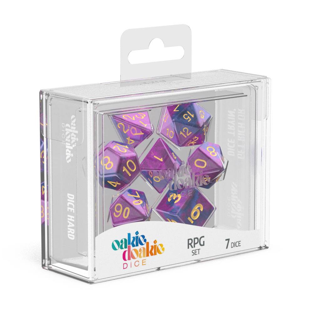 OAKIE DOAKIE DICE RPG SET GEMIDICE - AMETHYST (7 DADI)