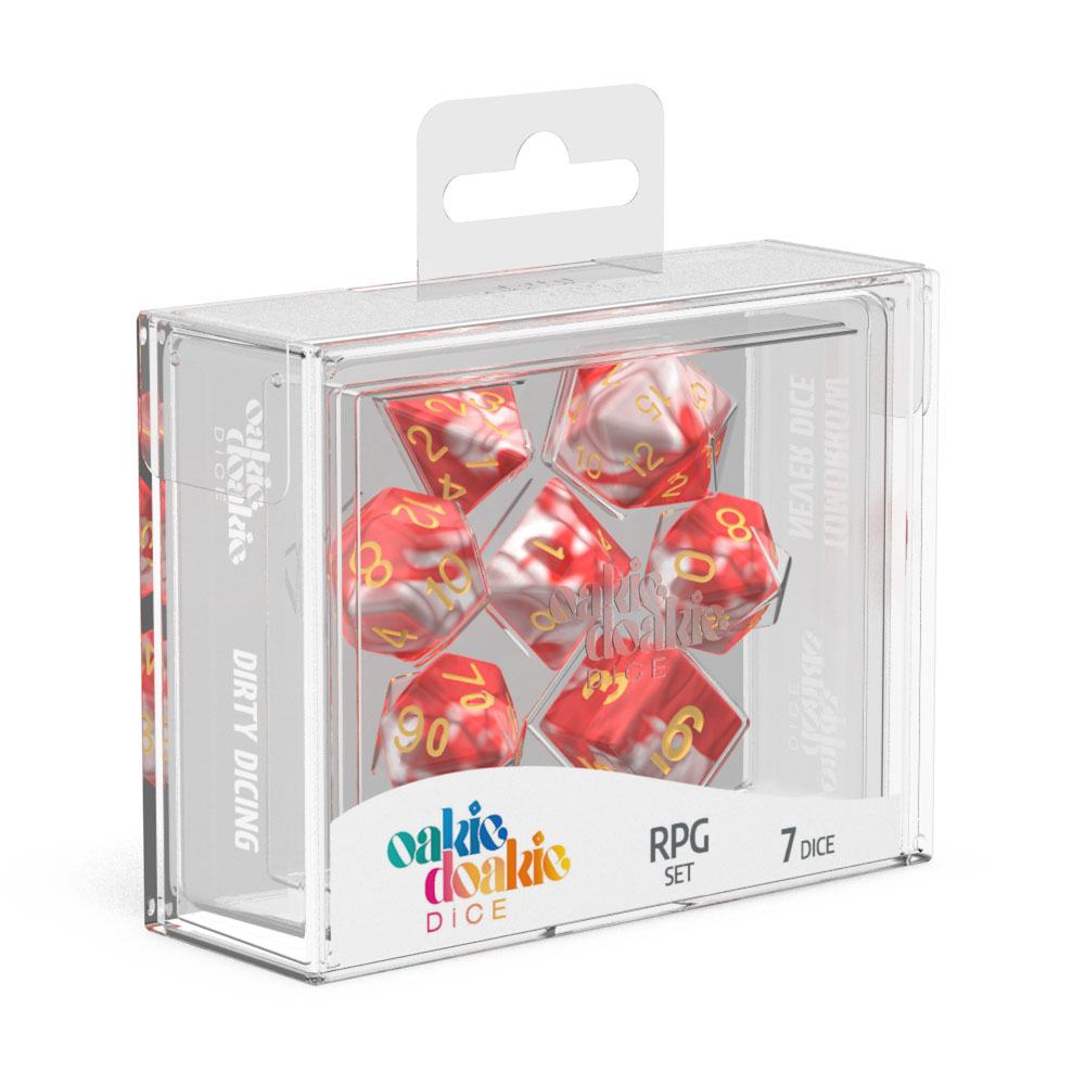 OAKIE DOAKIE DICE RPG SET GEMIDICE - RED SKY (7 DADI)