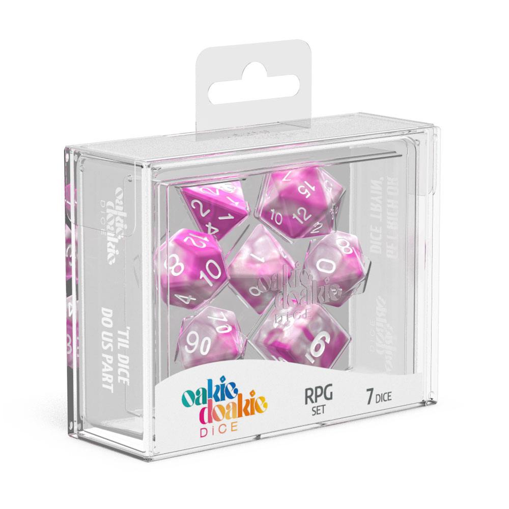 OAKIE DOAKIE DICE RPG SET GEMIDICE - MAGNOLIA (7 DADI)