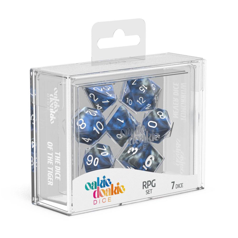 OAKIE DOAKIE DICE RPG SET GEMIDICE - LIQUID STEEL (7 DADI)