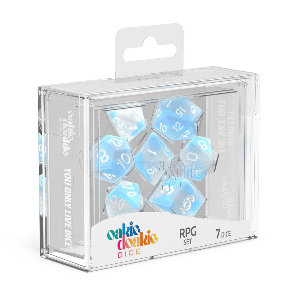 OAKIE DOAKIE DICE RPG SET GLOW IN THE DARK - ARCTIC (7 DADI)