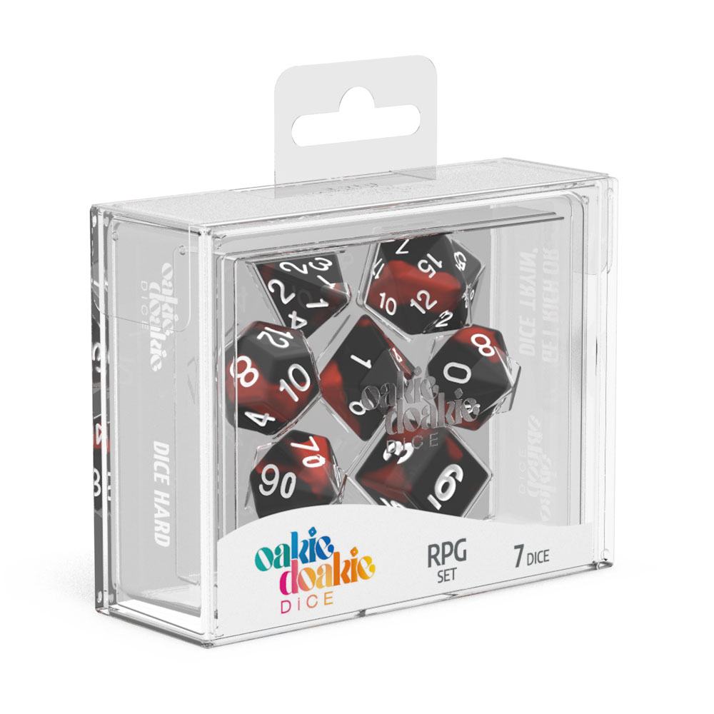 OAKIE DOAKIE DICE RPG SET GLOW IN THE DARK - LAVA (7 DADI)