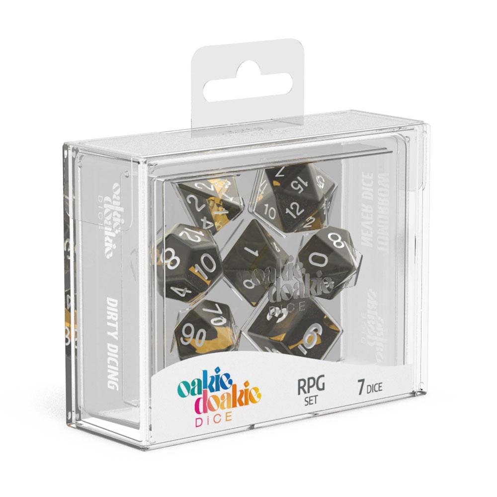 OAKIE DOAKIE DICE RPG SET ENCLAVE - AMBER (7 DADI)