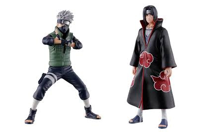 NARUTO SHIPPUDEN FIGUNO KAKASHI HATAKE & ITACHI UCHIHA SET 2 PEZZI A+C 10 CM