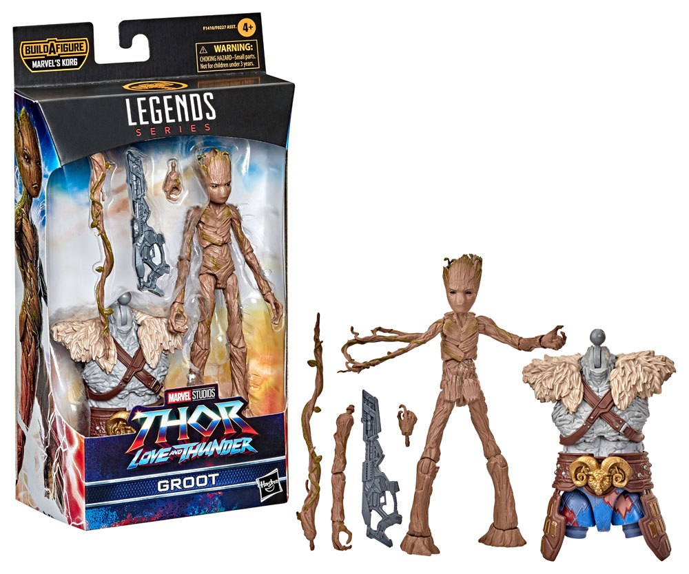 THOR: LOVE AND THUNDER MARVEL LEGENDS SERIES ACTION FIGURE 2022 MARVEL'S KORG BAF #6: GROOT 15 CM