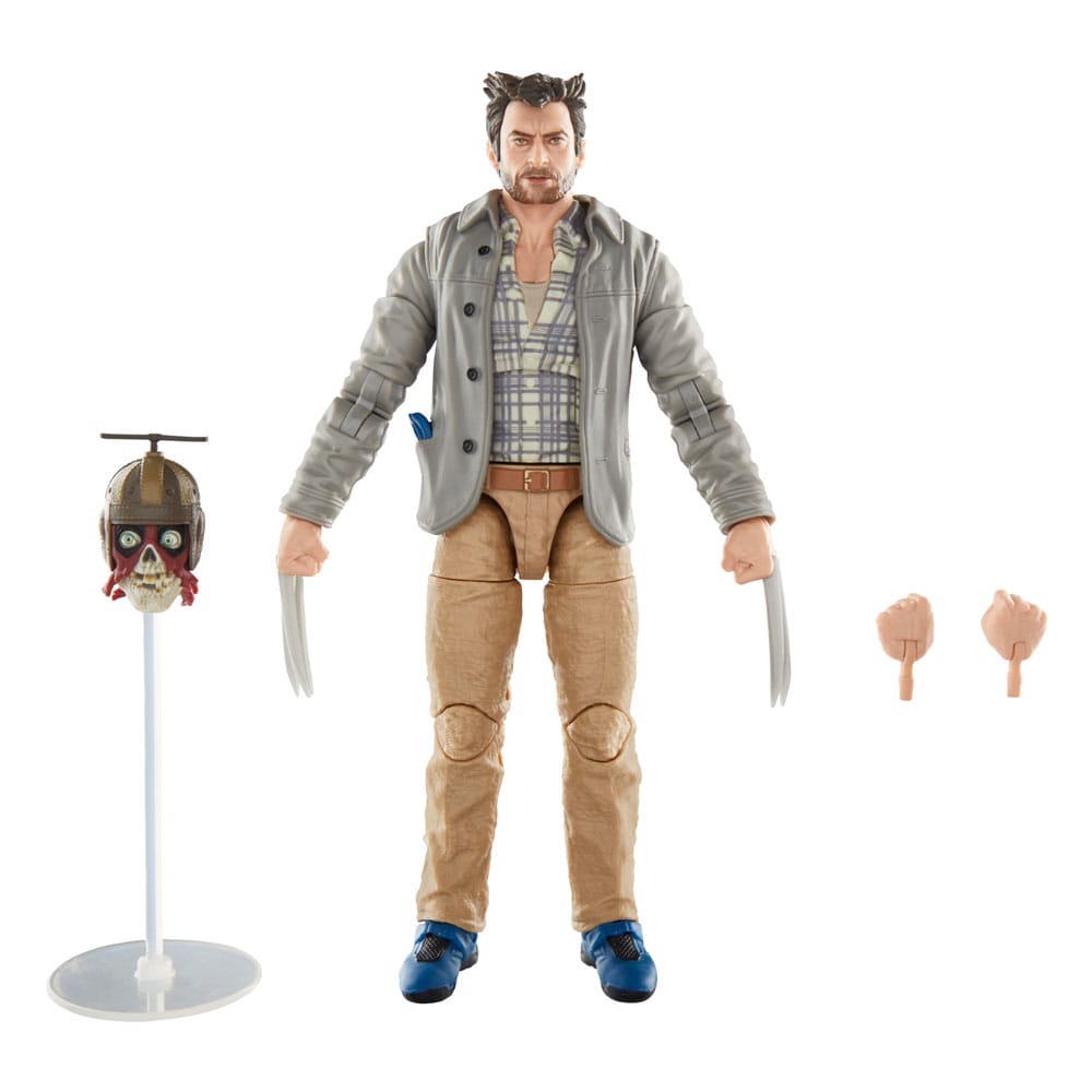 DEADPOOL & WOLVERINE MARVEL LEGENDS ACTION FIGURE HEADPOOL WITH MARVEL'S LOGAN 15 CM