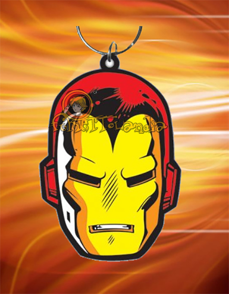 IRON MAN RUBBER KEYCHAIN FACE