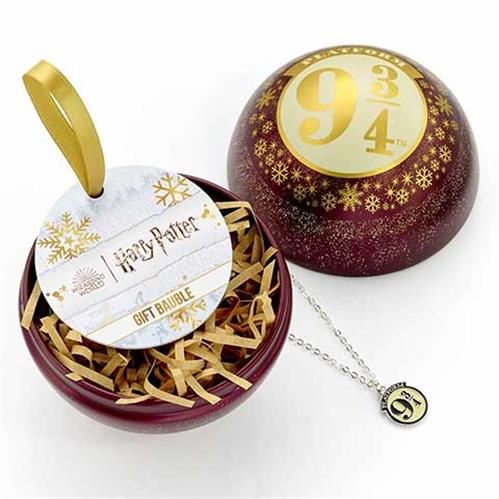 HARRY POTTER PALLINA DI NATALE COLLANA BINARIO 9 E 3/4