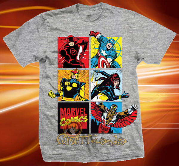 MARVEL COMICS MARVEL MONTAGE GRIGIO T-SHIRT (UNISEX TG. M)