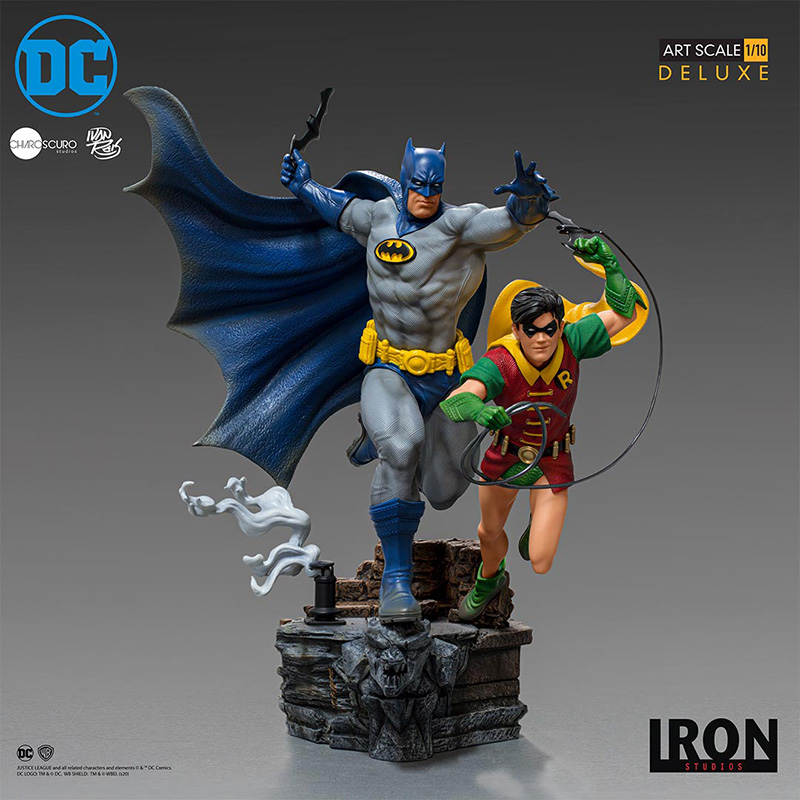 DC COMICS DELUXE ART SCALE STATUE 1/10 BATMAN & ROBIN BY IVAN RE