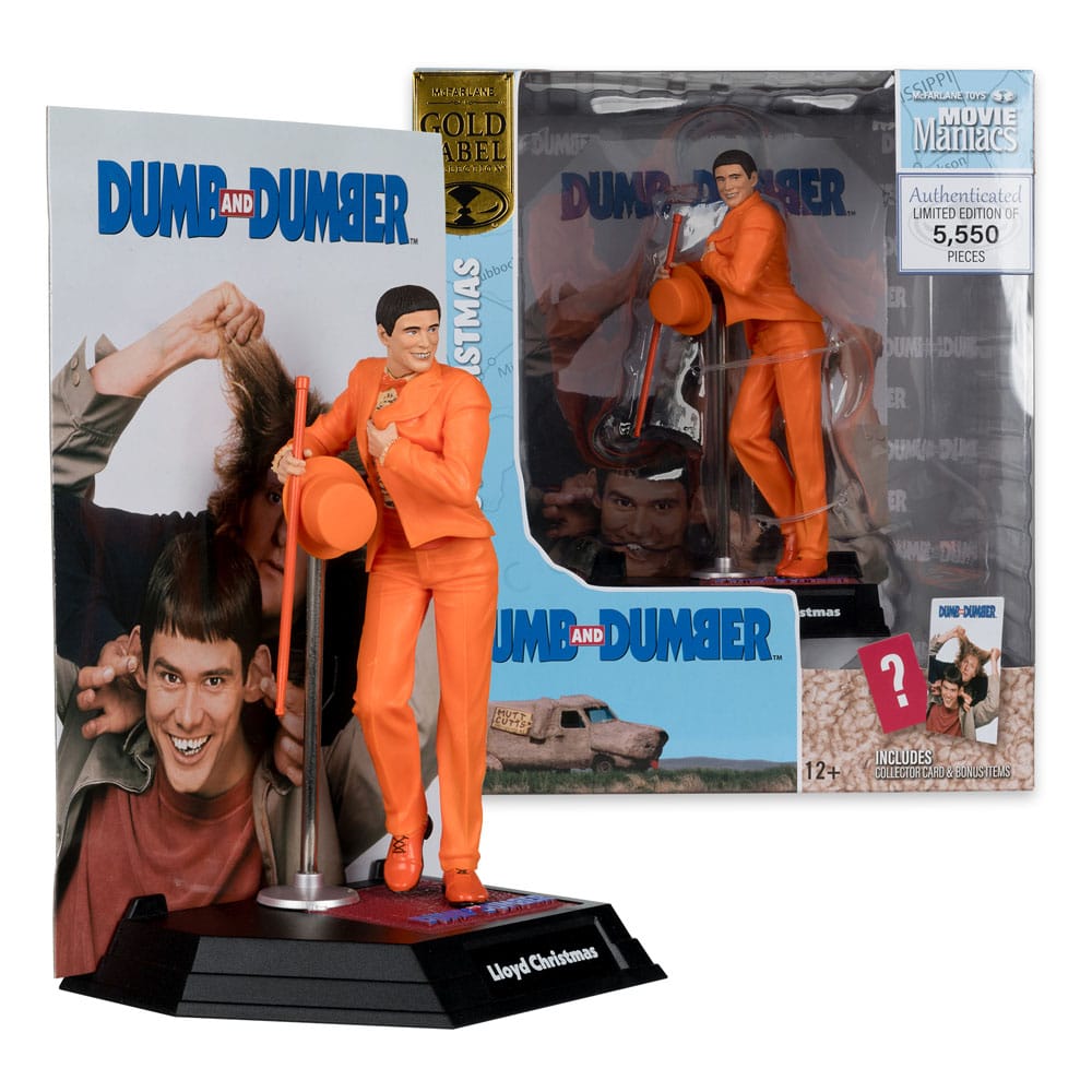 DUMB AND DUMBER MOVIE MANIACS PVC STATUE LLOYD CHRISTMAS (GOLD LABEL) 15 CM