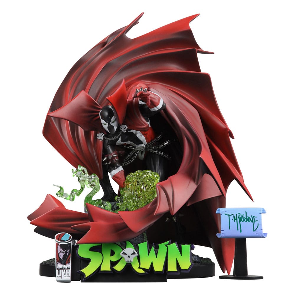 SPAWN STATUE 1/10 SPAWN #1 (BLACK WHITE & RED ALL OVER) 24 CM