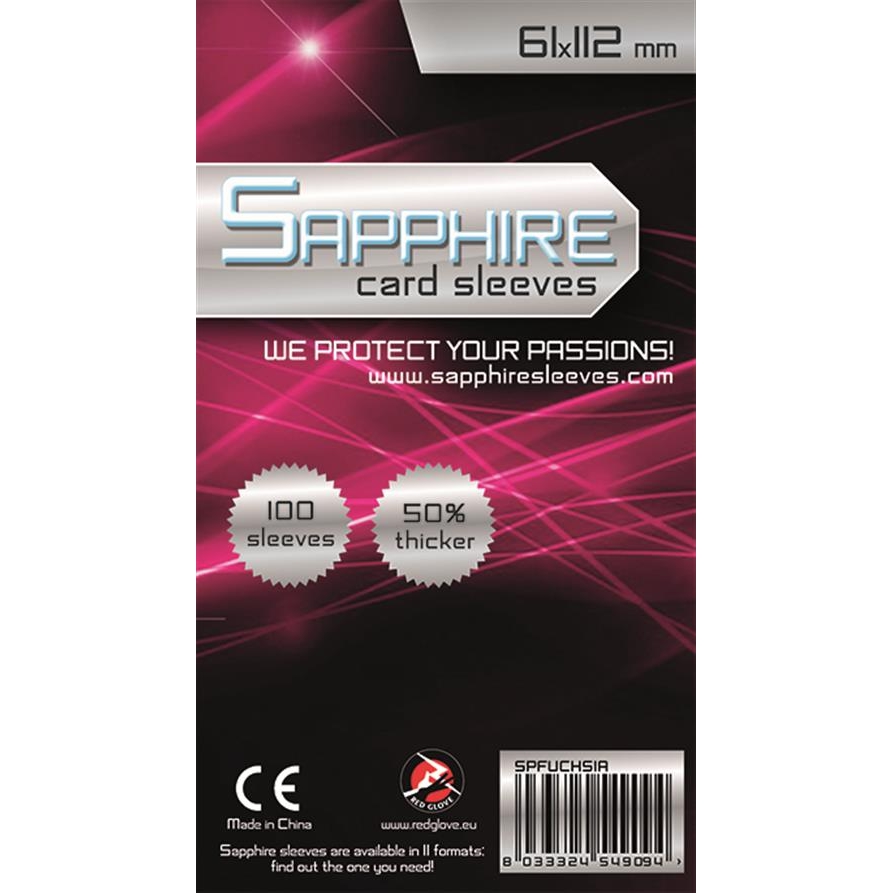 SAPPHIRE FUCHSIA - 100 BUSTE PROTETTIVE 61 X 112 MM