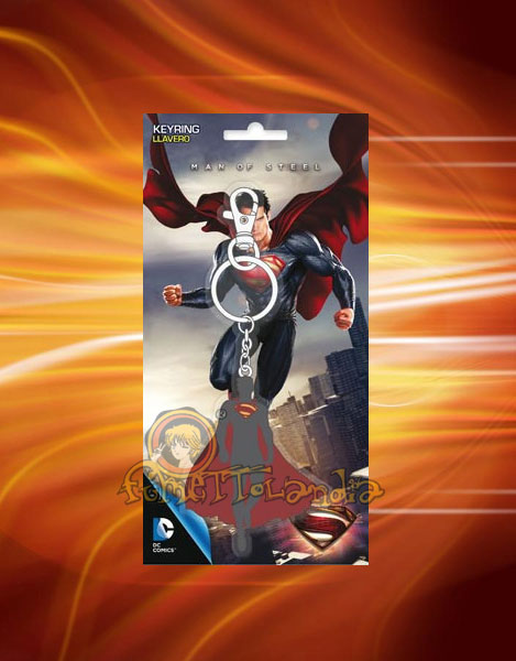 SUPERMAN MAN OF STEEL METAL KEY RING SILOUETTE