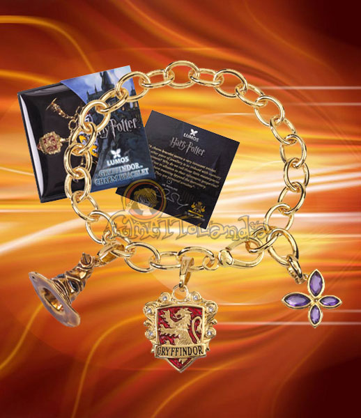 HARRY POTTER CHARM BRACELET LUMOS GRYFFINDOR (GOLD PLATED)