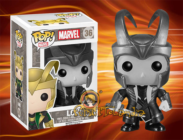 POP! MARVEL #036 PVC BOBBLE HEAD THOR DARK WORLD LOKI HELMET B/W