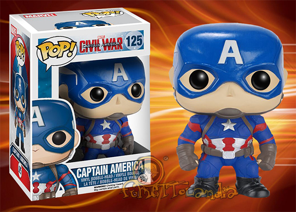 POP! MARVEL #125 PVC CIVIL WAR BOBBLE HEAD CAPTAIN AMERICA