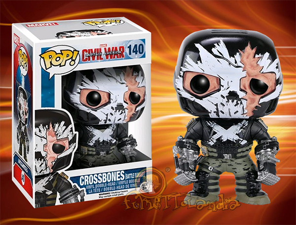 POP! MARVEL #140 PVC CIVIL WAR BOBBLE HEAD CROSSBONES (BATTLE DAMAGE)