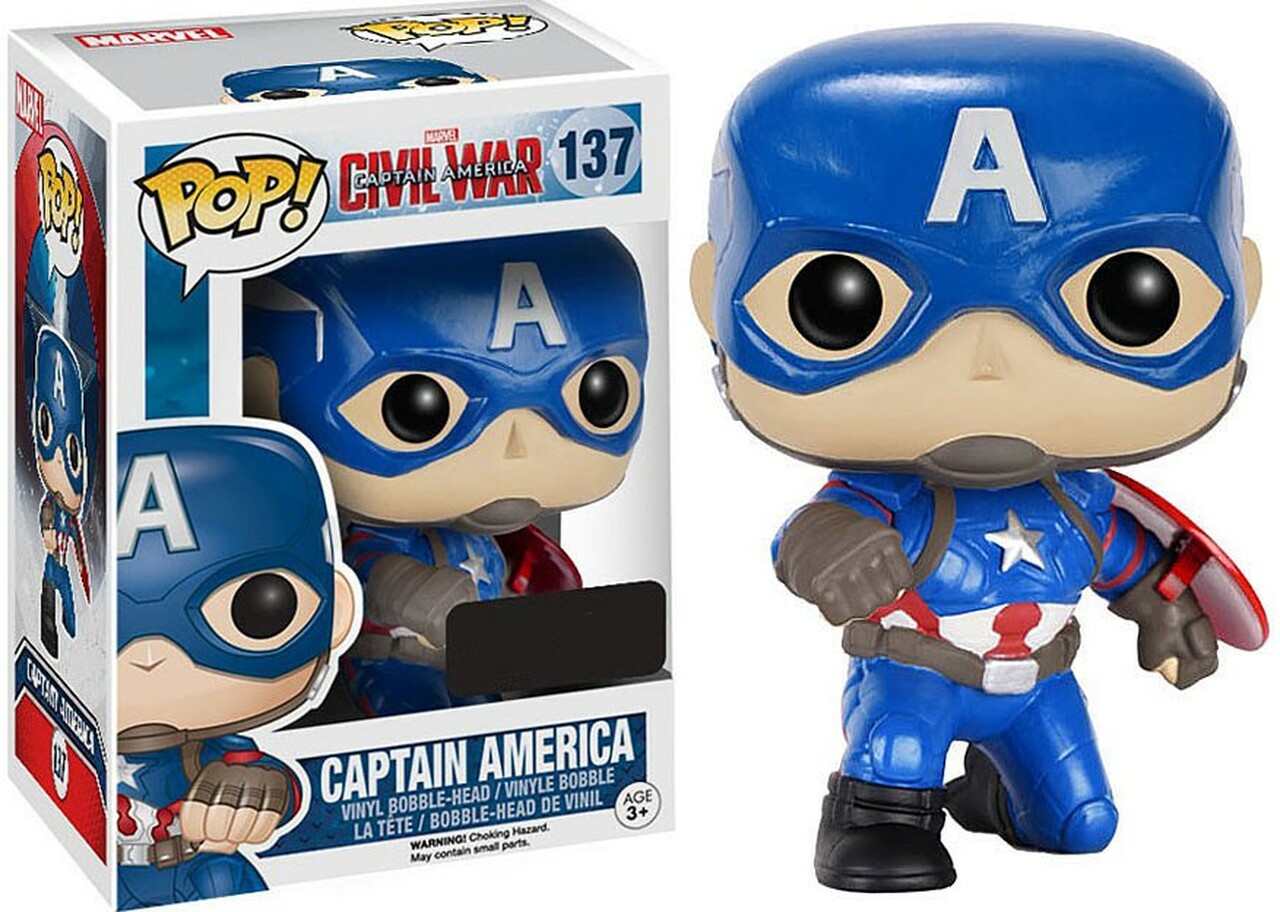 POP! MARVEL #137 PVC CIVIL WAR BOBBLE HEAD CAPTAIN AMERICA (ACTION POSE)