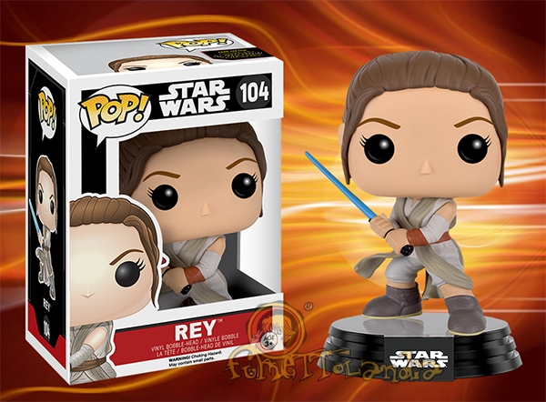 POP! STAR WARS #104 PVC BOBBLE HEAD REY (BATTLE POSE)