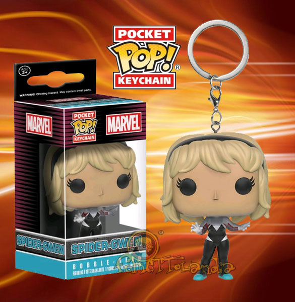 POCKET POP! KEYCHAIN SPIDER-GWEN UNMASKED