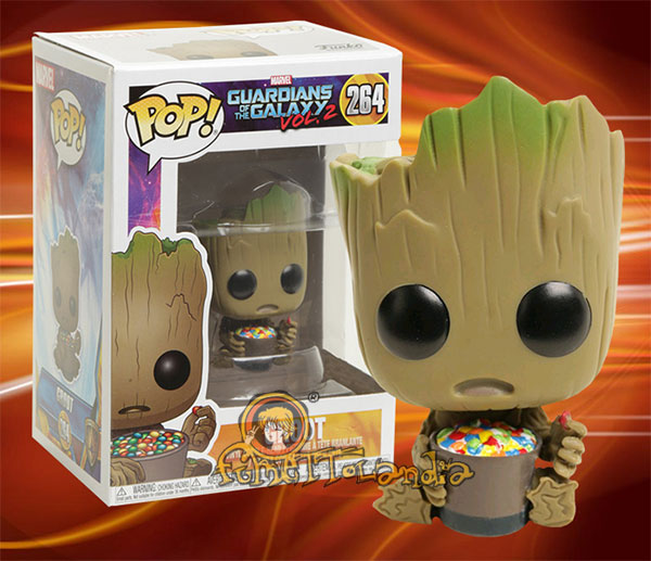 POP! MARVEL #264 PVC BOBBLE HEAD GROOT W/CANDY BOWL
