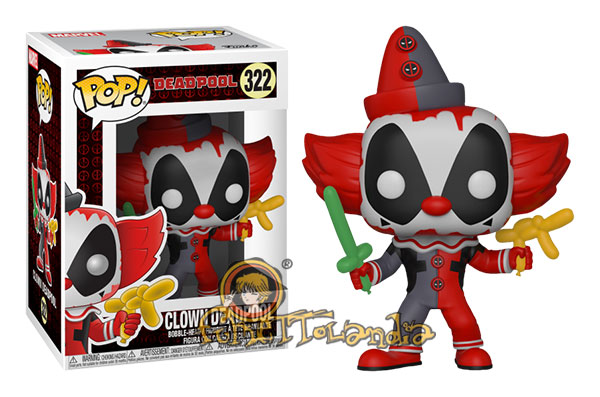 POP! MARVEL #322 PVC BOBBLE HEAD DEADPOOL PARODY CLOWN