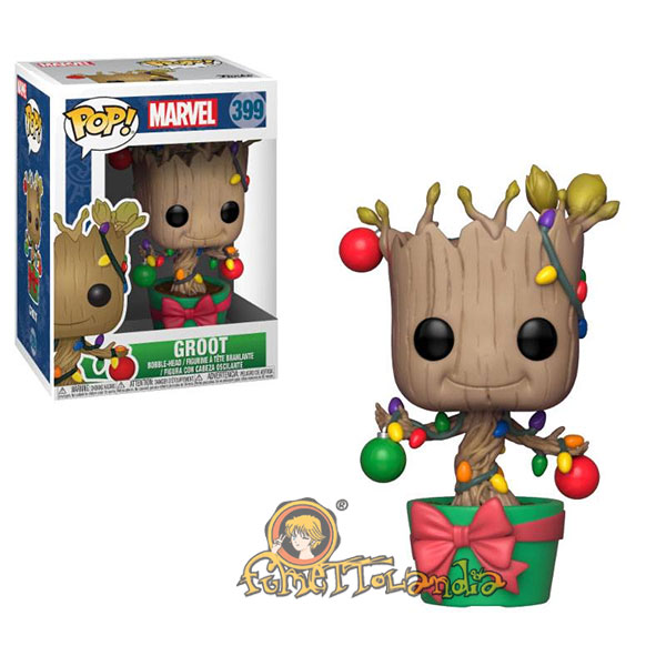 POP! MARVEL #399 PVC BOBBLE HEAD GROOT W/LIGHTS & ORNAMENTS