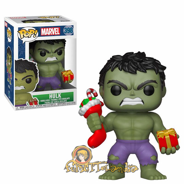 POP! MARVEL #398 PVC BOBBLE HEAD HULK W/STOCKING & PLUSH