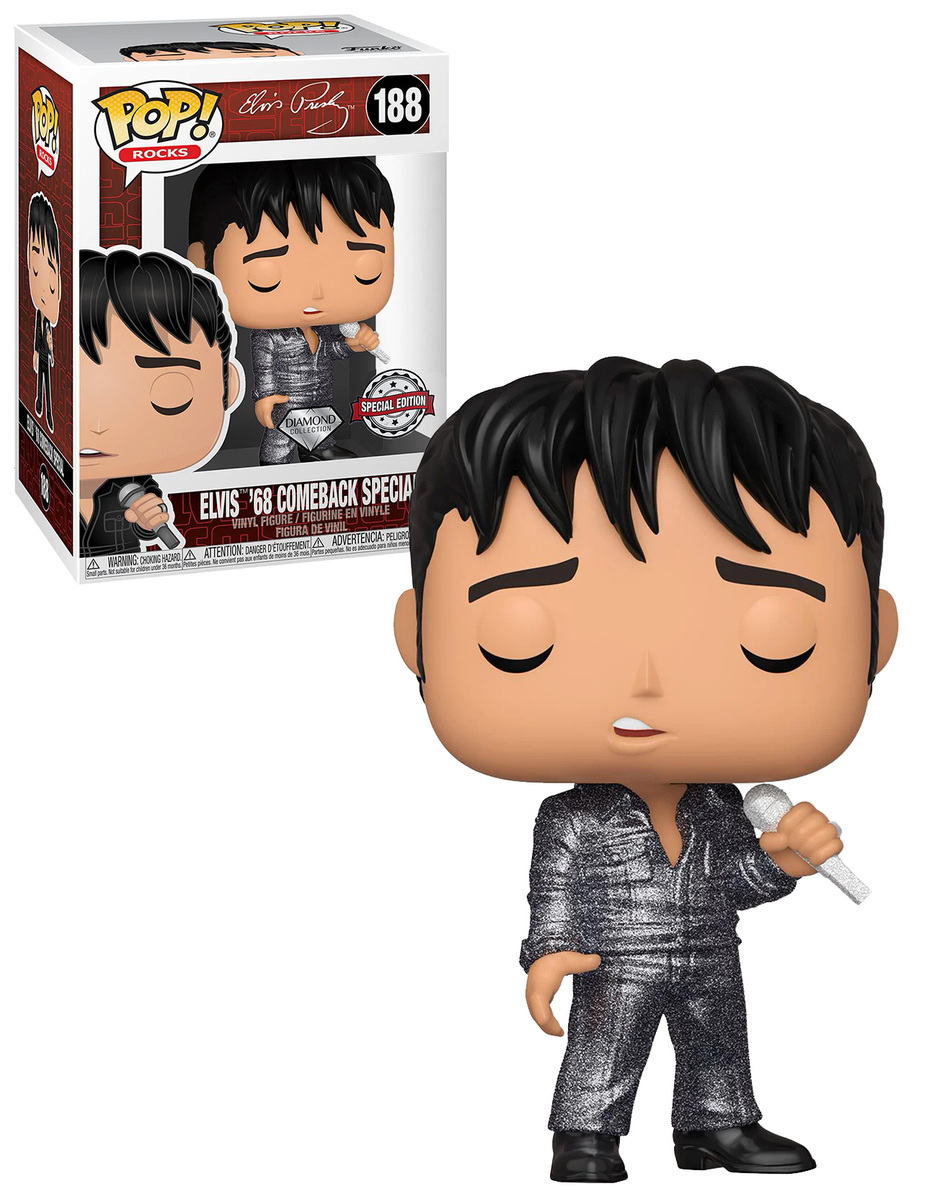 POP! ROCKS #188 PVC ELVIS PRESLEY '68 COMEBACK SPECIAL DIAMOND