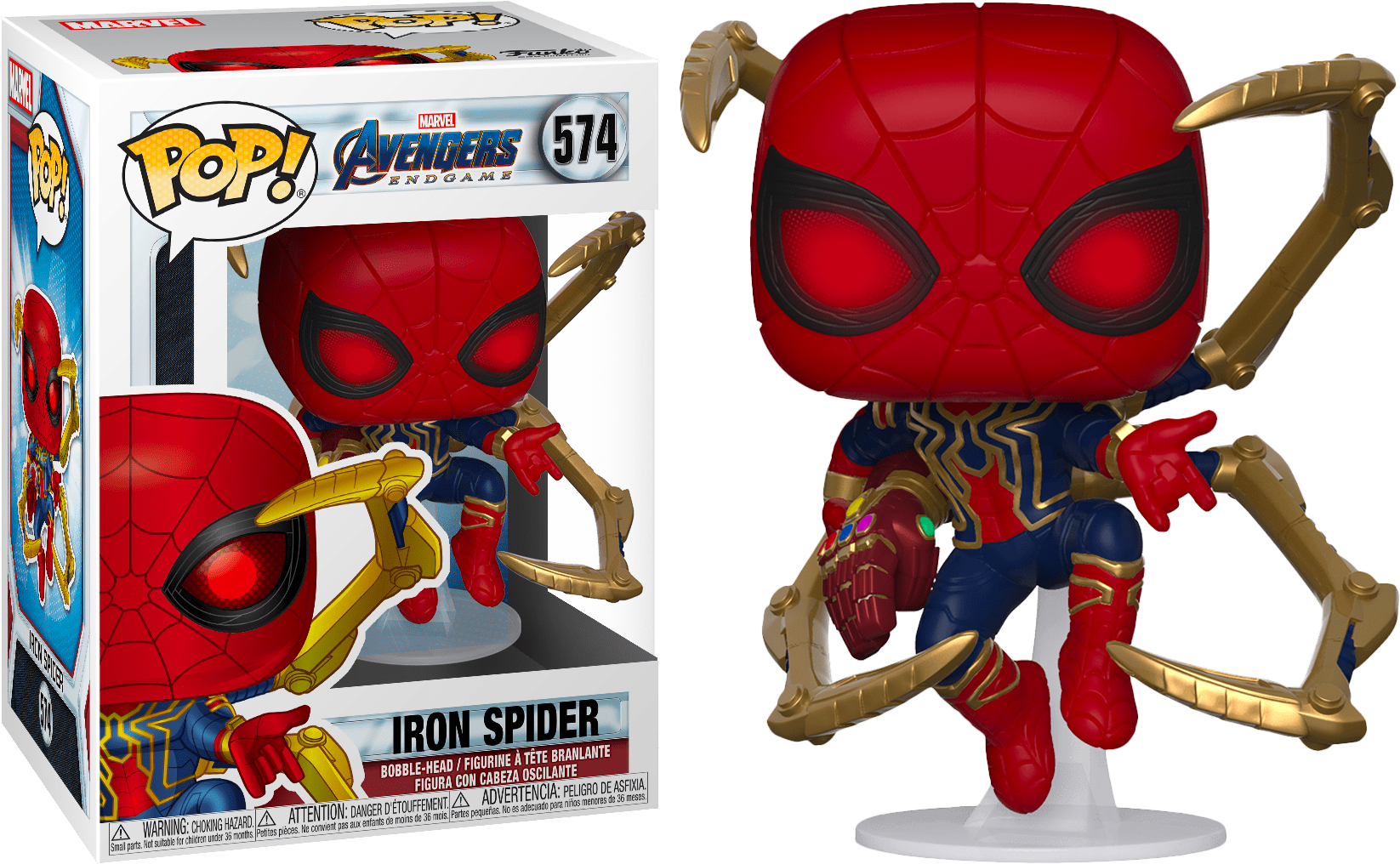 POP! MARVEL #574 PVC BOBBLE HEAD AVENGERS ENDGAME IRON SPIDER