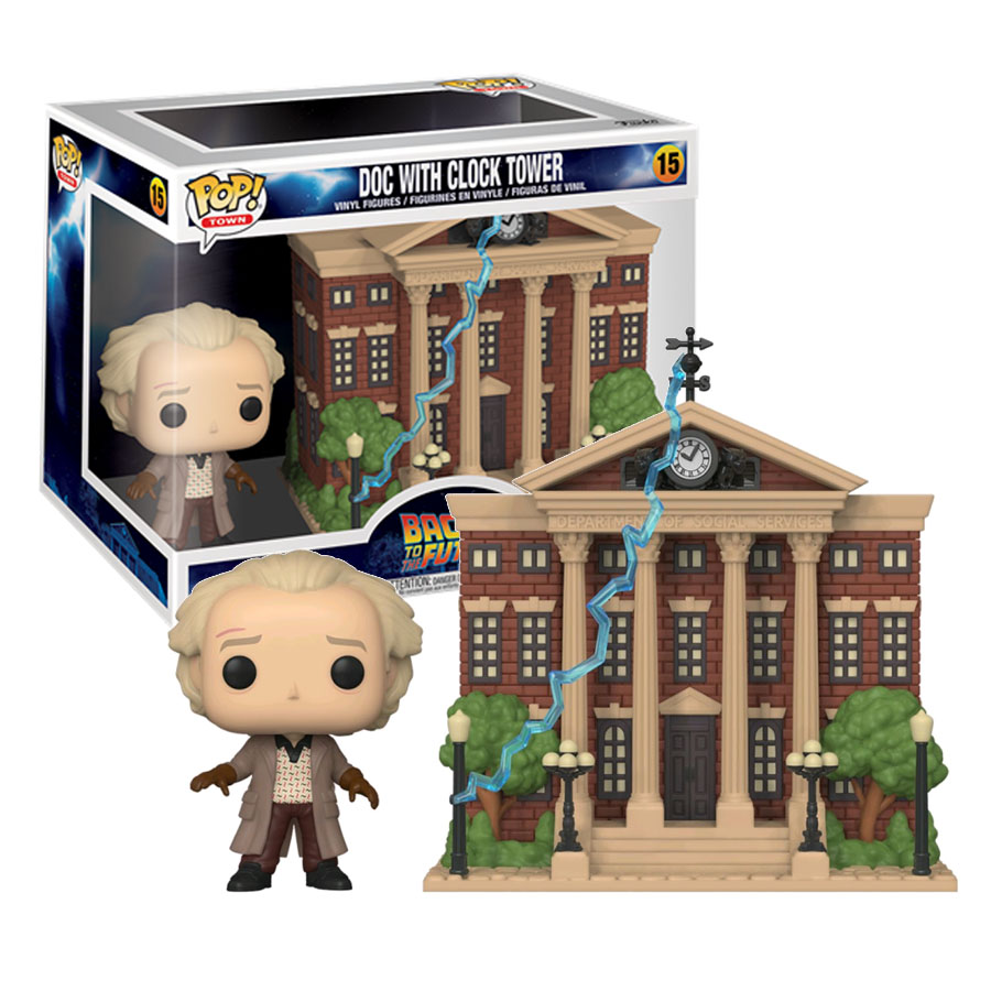 POP! TOWN #015 BACK TO THE FUTURE VINYL FIGURE DOC W/CLOCK TOWER