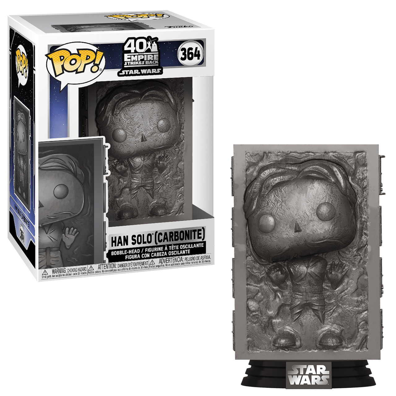 POP! STAR WARS #364 PVC HAN IN CARBONITE 40TH ANNIVERSARY