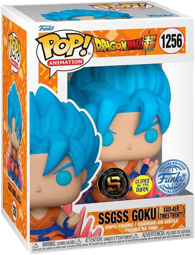 POP! ANIMATION #1256 DRAGONBALL Z PVC SSGSS GOKU (KAIO-KEN TIMES TWENTY) GITD