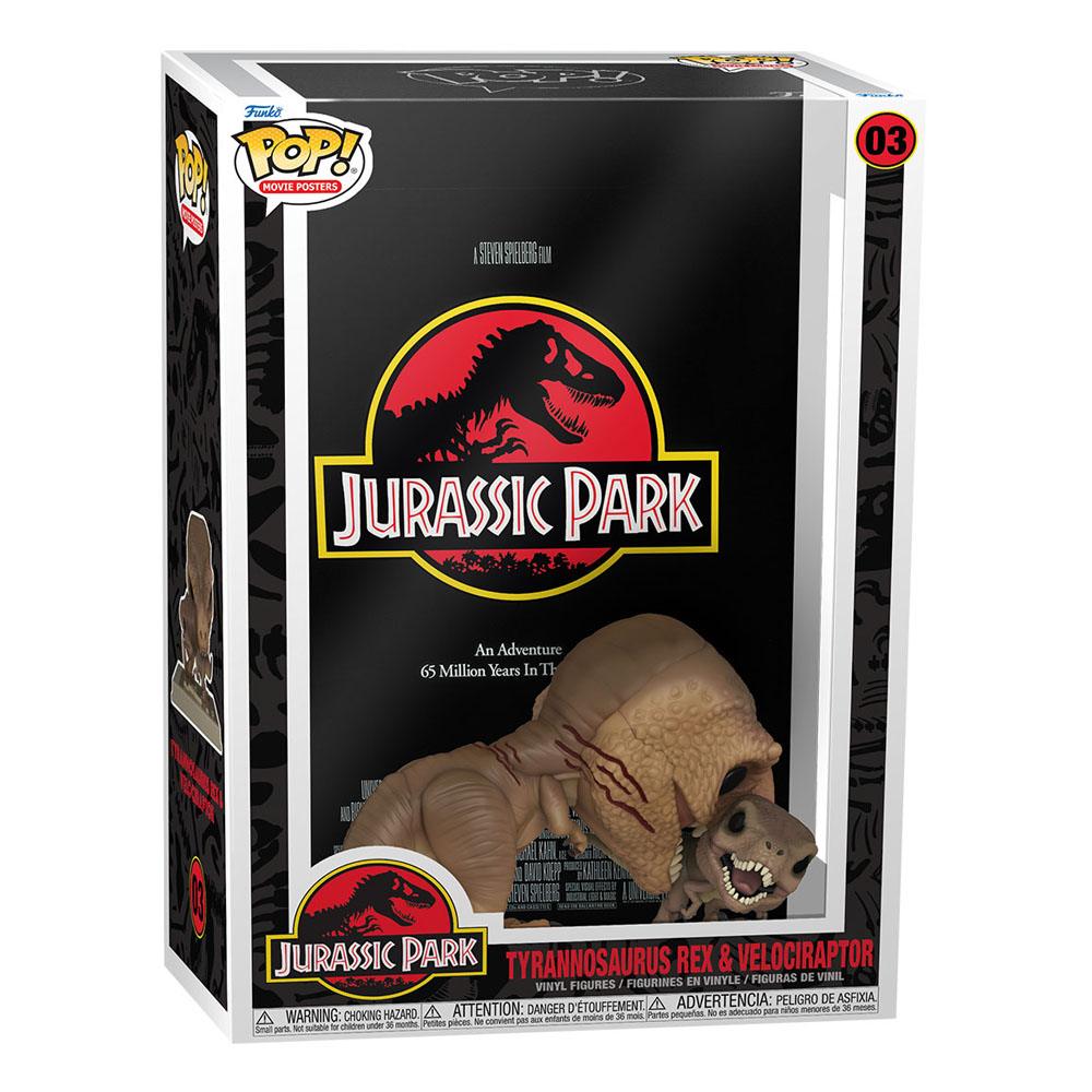 POP! MOVIE POSTERS #003 PVC JURASSIC PARK TYRANNOSAURUS REX E VELOCIRAPTOR